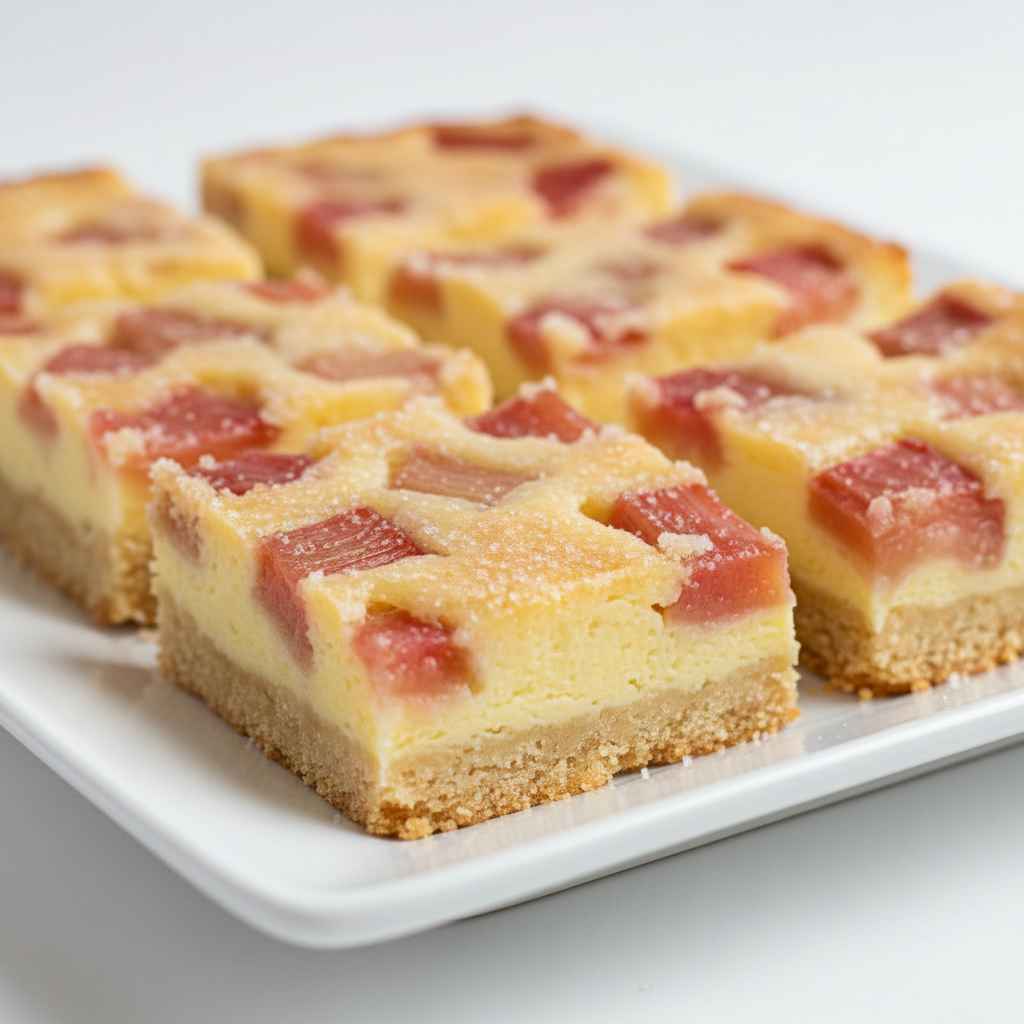 Sweet Tangy Rhubarb Custard Bars