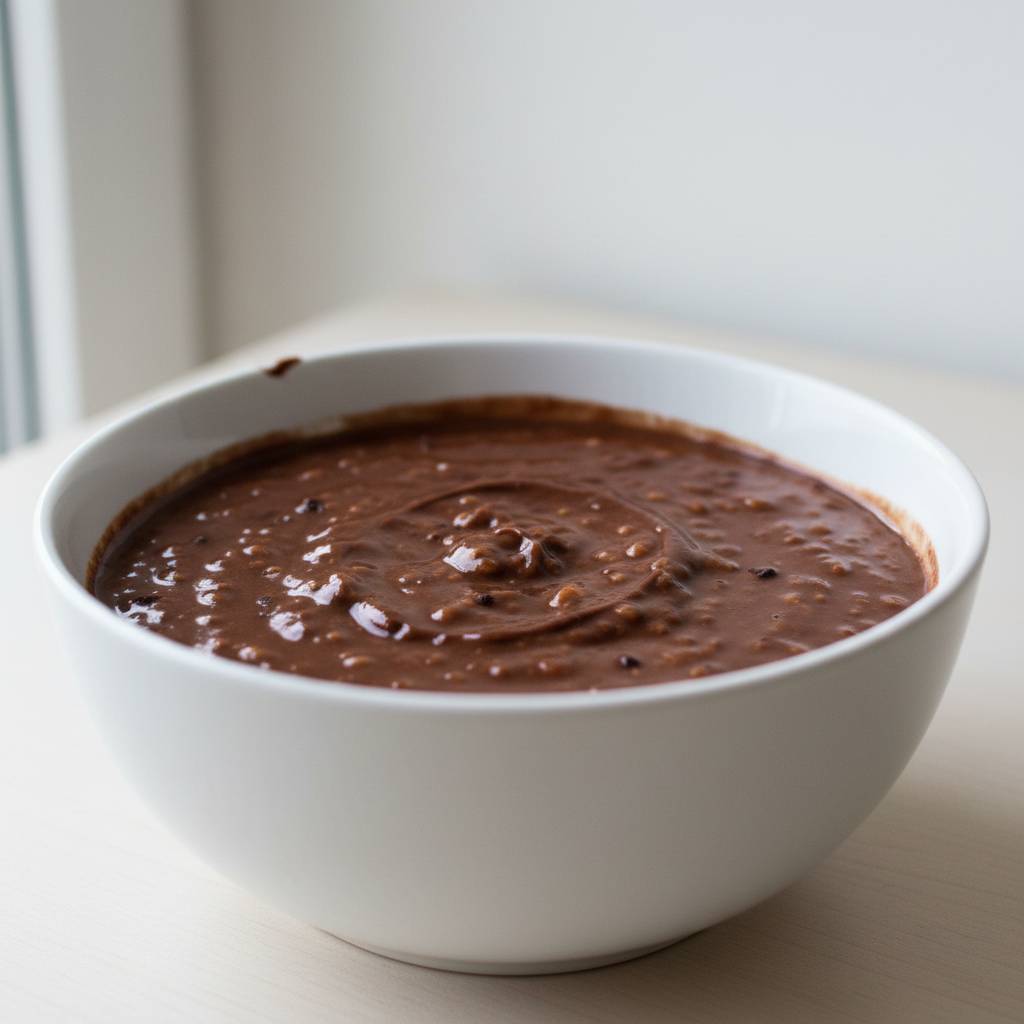 vegan chocolate cream of rice bowl