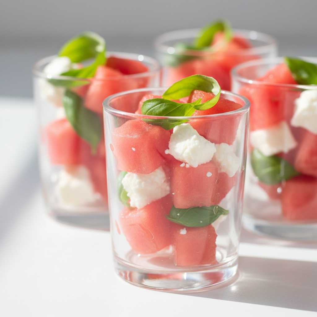 Watermelon Feta Salad Cups Recipe