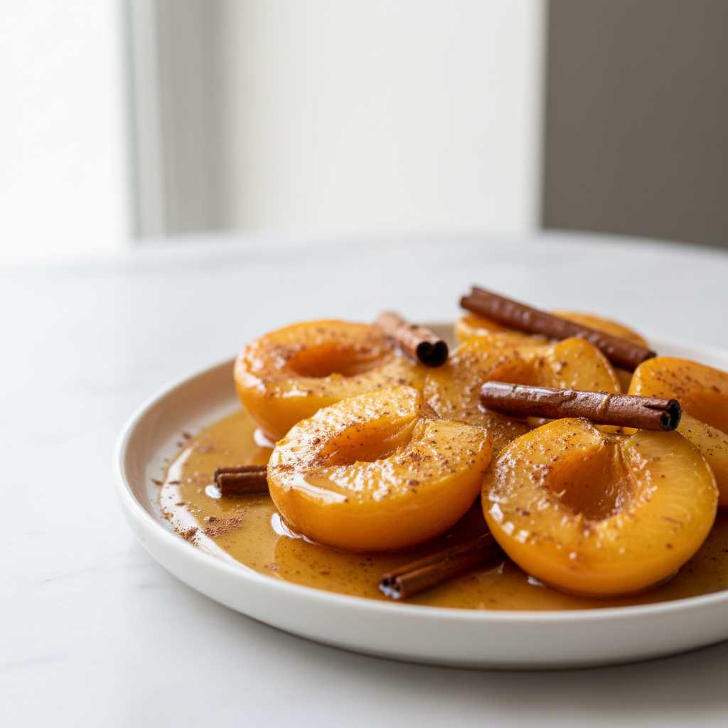 Baked Nectarines Cinnamon Honey Sauce