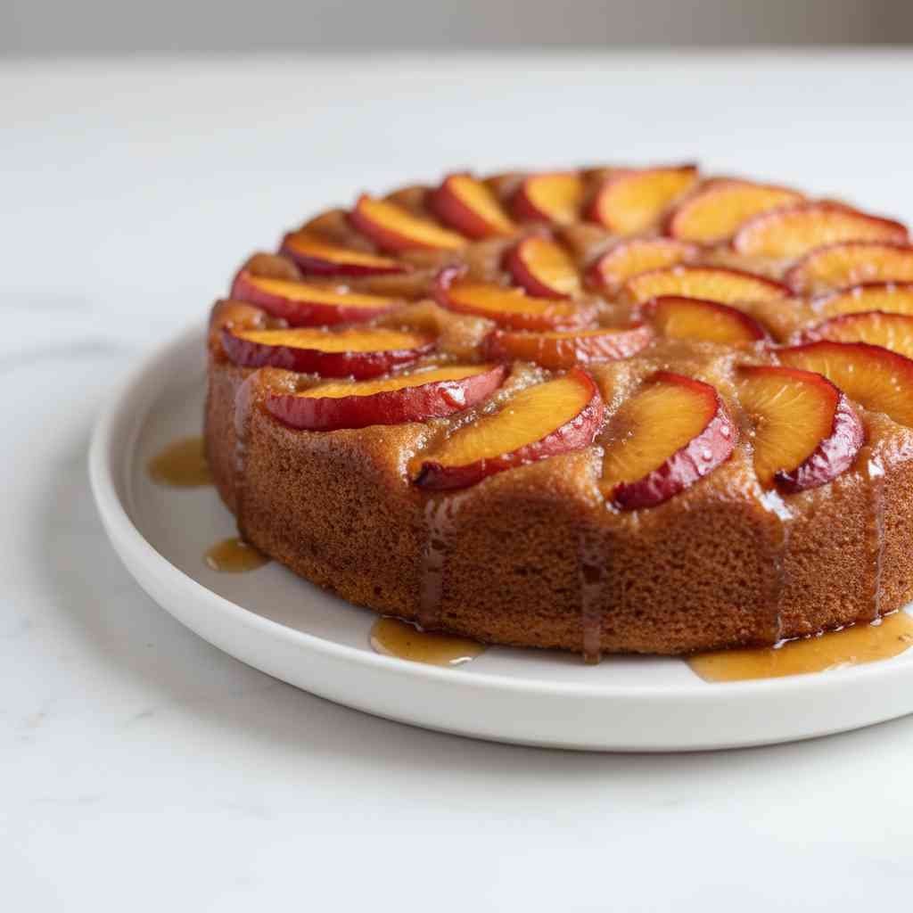 Brown Butter Nectarine Upside-Down Cake