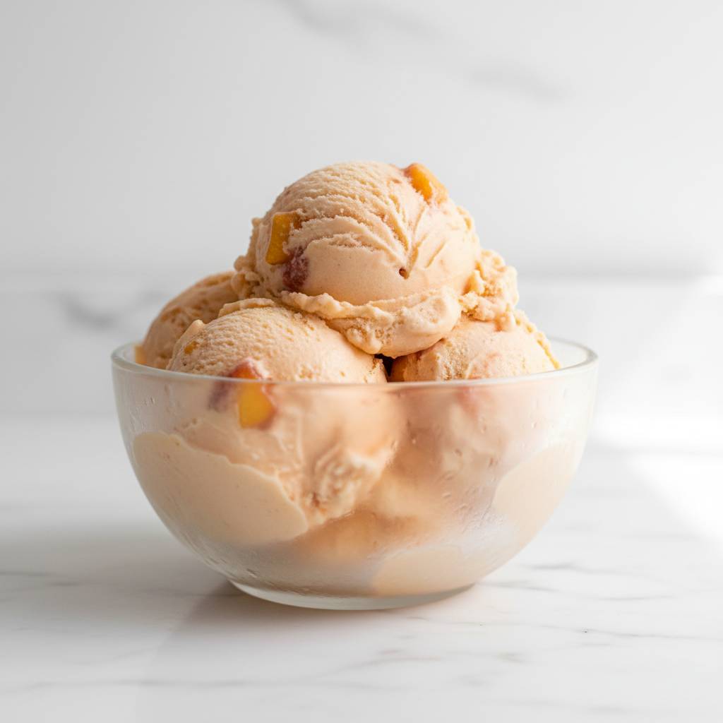 Creamy Peach Ice Cream 2 Creamy Peach Ice Cream