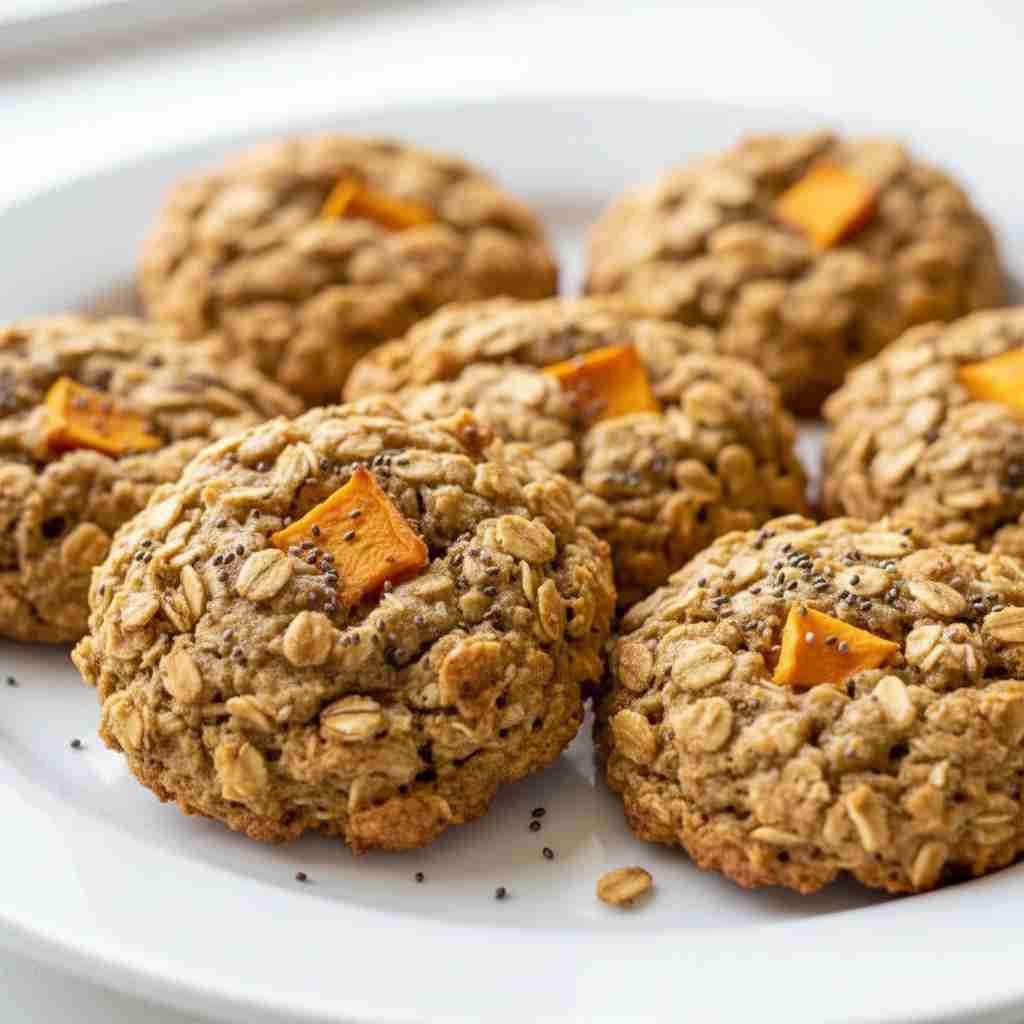 Healthy Peach Oatmeal Breakfast Cookies