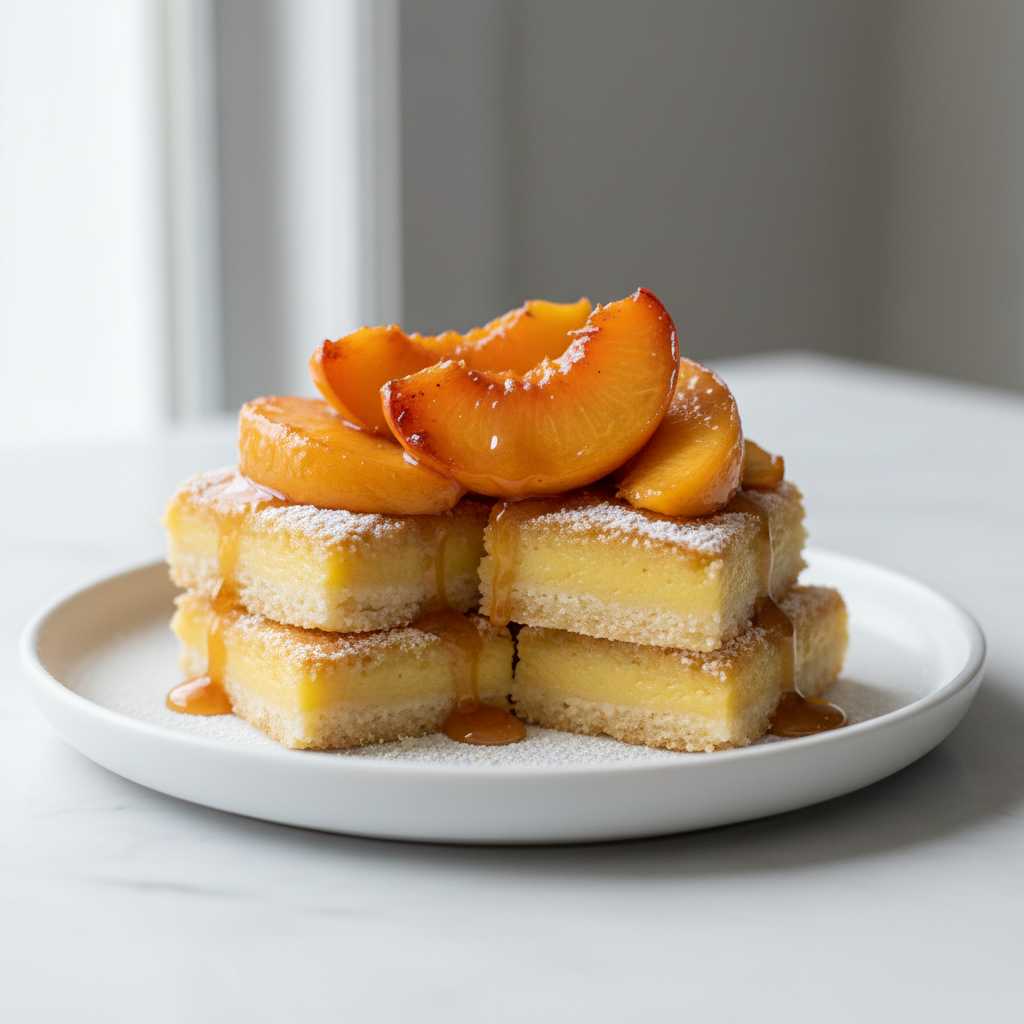Lemon Bars Caramelized Nectarines