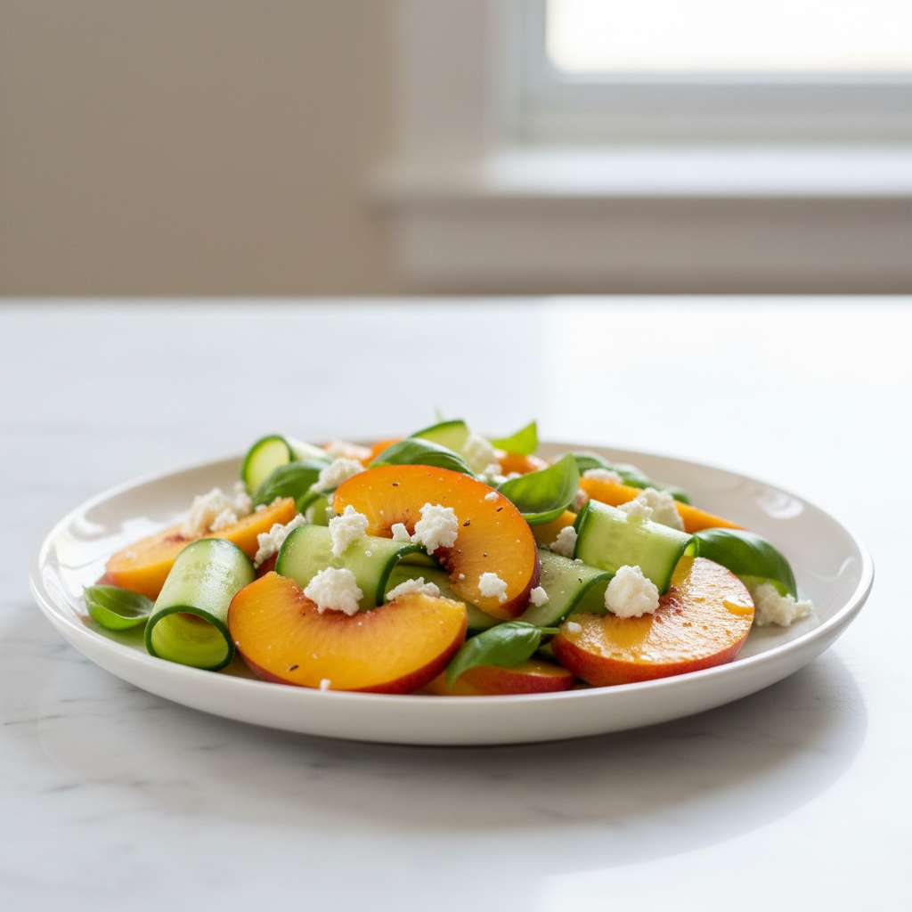 Nectarine Salad Cucumber Basil Goat Cheese