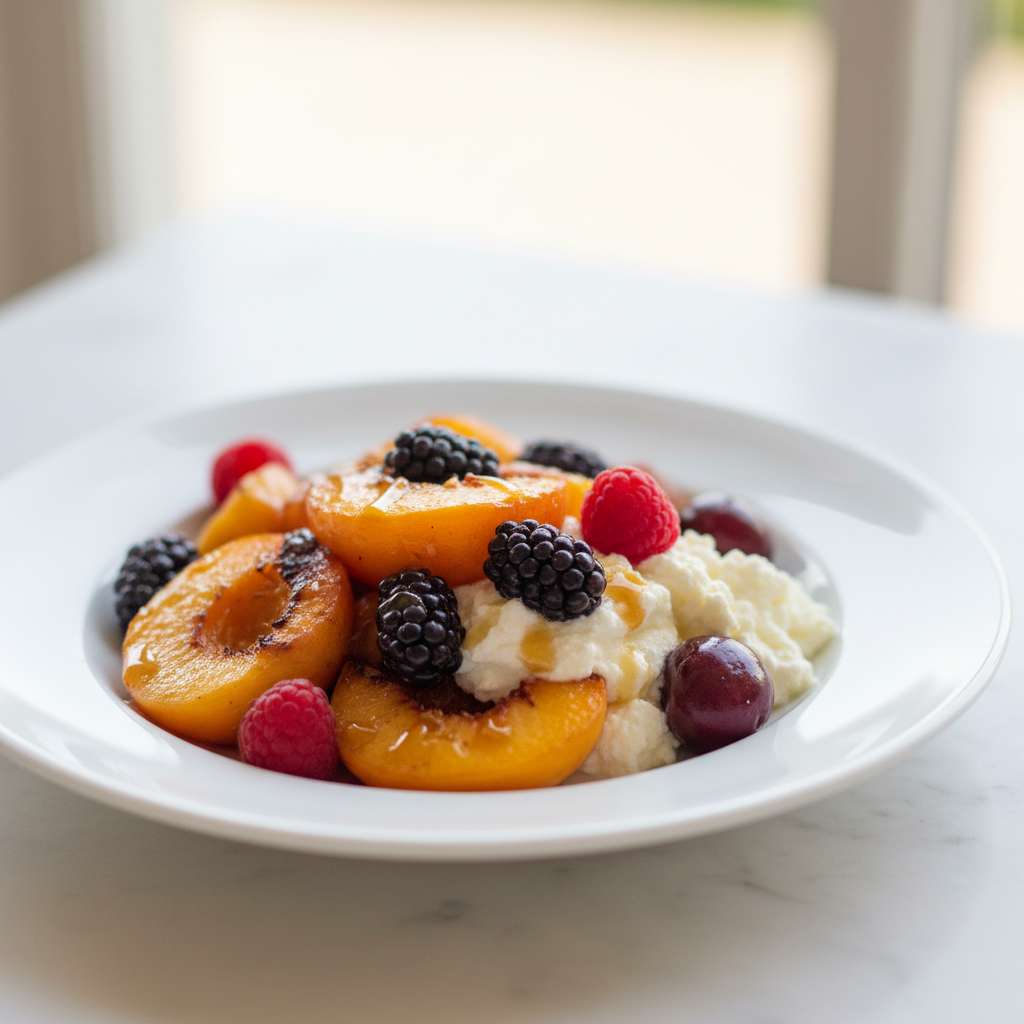 Roasted Summer Fruit Sweet Ricotta