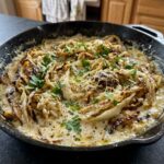 Roasted Charred Cabbage Alfredo with Garlic Cream Sauce