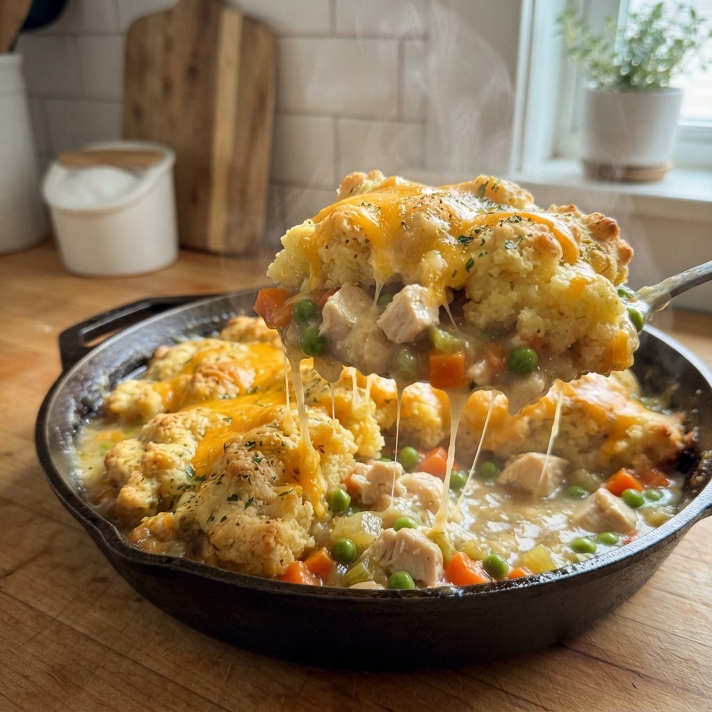 Easy Cheddar Bay Biscuit Chicken Potpie Casserole